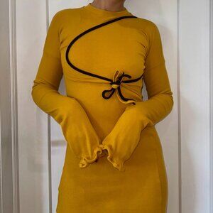 New Ottolinger Yellow & Black Bodycon Mini Dress